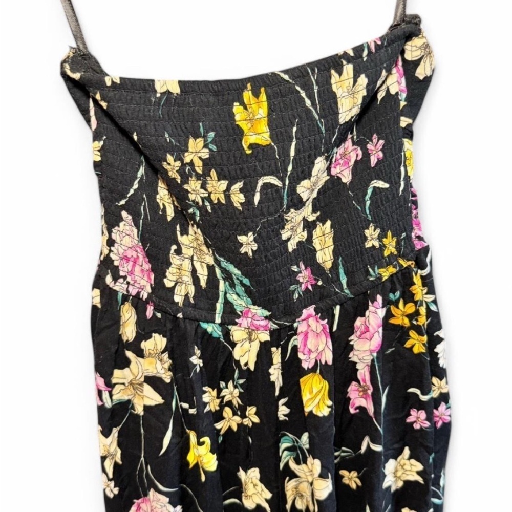 Band of Gypsies Strapless Floral Black Jumpsuit - Picture 4 of 6